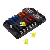 1 In 12 Out Way Car Fuse Box Power Plug Type Fuse Box Seat With LED Indicator